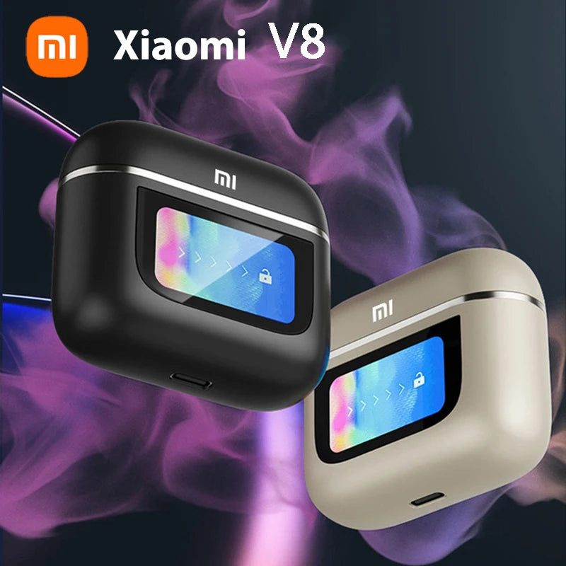 Fone de ouvido Xiaomi TWS V8 ANC+ENC  Wireless Bluetooth Noise Cancelling Headphone Touch Screen