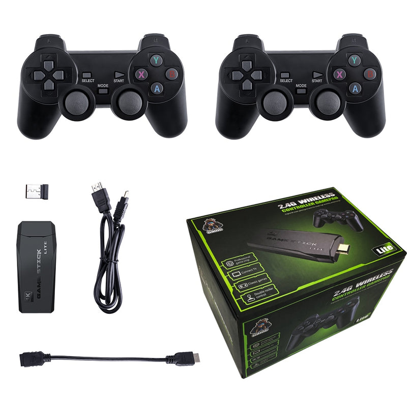 Video Game Retro Stick com 2 Controles Sem Fio, 4K, 32G 3.550 Jogos, 64G 10.000 Jogos