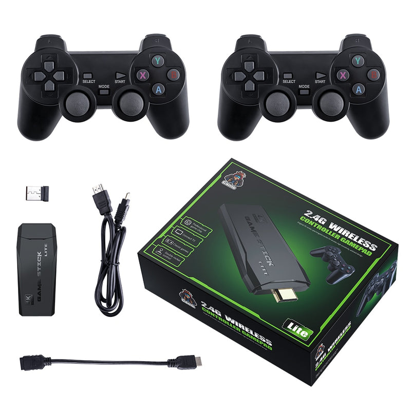 Video Game Retro Stick com 2 Controles Sem Fio, 4K, 32G 3.550 Jogos, 64G 10.000 Jogos