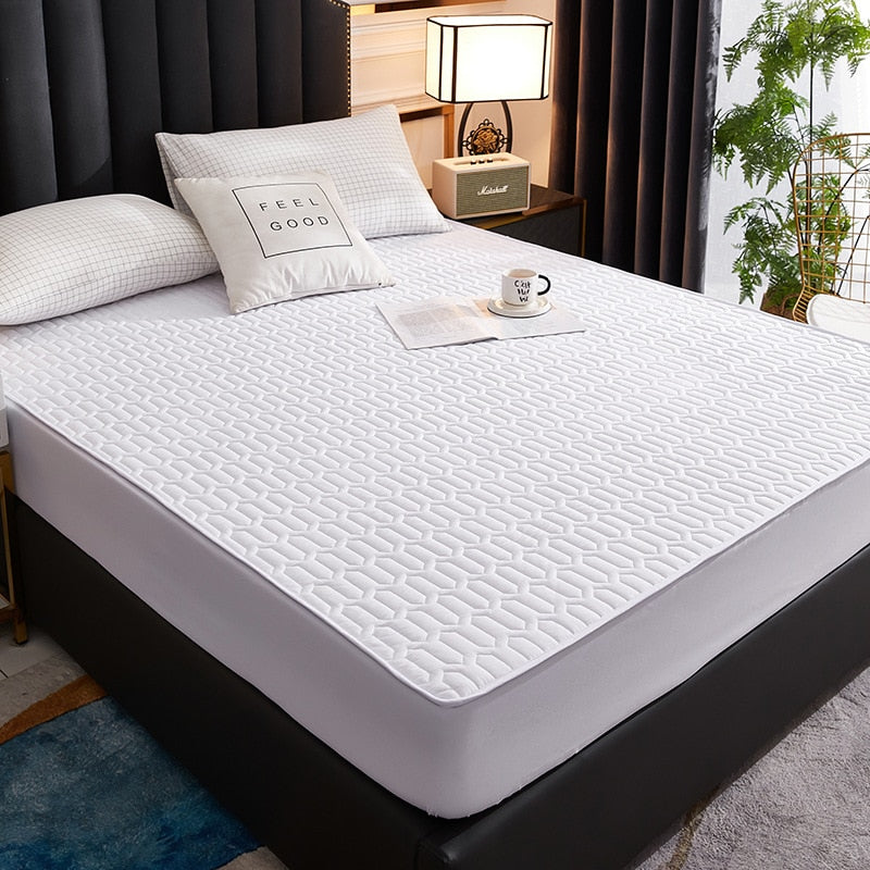 Waterproof Thicken Mattress Pad Protector Skin-Friendly Durable Fitted Sheet Bed Cover Latex Mat Cover 150x200 180x200 160x200