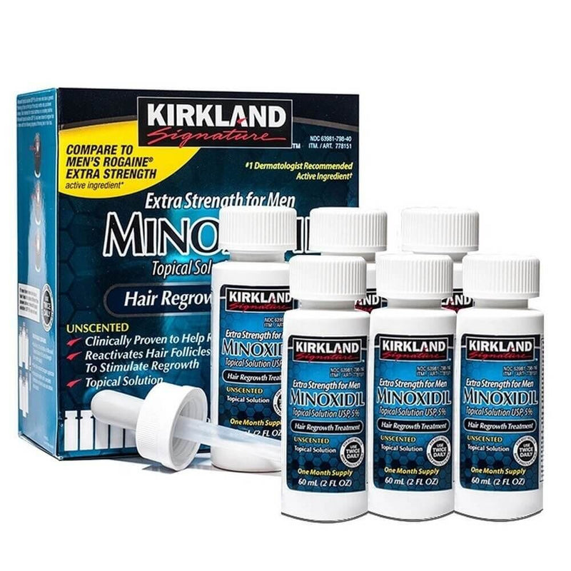 Minoxidil Original Kirkland para Barba, Cabelo E Sobrancelhas